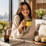 Renkli Seramik Konik Kupa ile Kahve Keyfini Canlandırın 250 ml Sıcak ve Soğuk İçecek Mikrodalga ve Bulaşık Makinesine Uygun Modern Ofıs Karavan Seyahat Çeyizlik Hediye Fıncan, Sarı