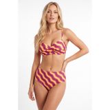 Renkli Straplez Yüksek Bel Bikini Takımı
