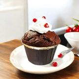 Renkli Sufle ve Muffin Kapsülü 25 Adet, 43X35 Mm, Kahverengi Asetatlı - Seçenek 1 - Açık Beyaz - Gri