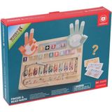 Renkli Tahta Oyunlar ve Parmak Boncukları, Eğlenceli Matematik Seti - Seçenek 1 - Açık Beyaz - Gri
