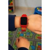 Renkli Taraftar Figürlü Çocuk Dijital Saat, Kırmızı, Eğlenceli Tasarım - Altın - Kırmızı - 35 - 48 mm - Seçenek 1