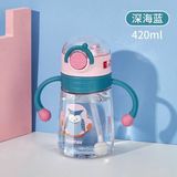 Renkli Tritan Pipetli Suluk, Çocuklar Için, 420 Ml, Bpa Içermeyen, Sağlıklı ve Şık - Seçenek 1 - Ahşap - Bej