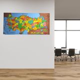 Renkli Türkiye Haritası Manyetik Yapıştırıcı Gerektirmeyen Duvar Stickerı 118 cm * 56 cm (52 - --