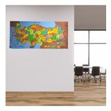 Renkli Türkiye Haritası Manyetik Yapıştırıcı Gerektirmeyen Duvar Stickerı 118 Cm * 56 Cm