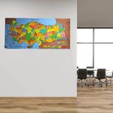 Renkli Türkiye Haritası Yapıştırıcı Gerektirmeyen Duvar Stickerı 118 Cm * 56 Cm (5047)