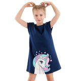 Renkli Unicorn Kız Çocuk Elbise