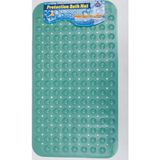 Renkli Ürün Dikdörtgen Delikli Kabartma Silikon Kaydırmaz Taban Duşakabin ve Banyo Matı (Turkuaz)(66x36)