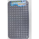 Renkli Ürün Dikdörtgen Yuvarlak Kabartma Silikon Kaydırmaz Taban Duşakabin ve Banyo Matı (Gri)(70x40)