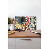 Renkli Vitray Cam Kesme Tahtası, Silikon Ayaklı, Isıya Kırılmaya Dayanıklı, Sunum Kesim Tablası - 30 x 45 cm