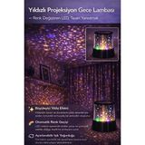 Renkli Yıldızlı Gece Lambası, Tavan Yansıtıcı, LED Işıkli, Sıcak Atmosfer