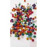 Renkli Yuvarlak Ahşap Boncuk 50 Gr 10Mm