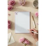Renkli Zeka A5 Pembe Çiçek Desenli Notepad – 110 Gr Kalın Kağıt Bloknot 50 Yaprak Not Defteri
