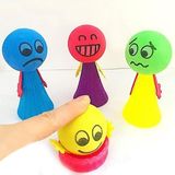 Renkli Zıp Zıp Oyuncak Emoji Top Bas Fırlat Mini Oyuncak Top - 14 cm