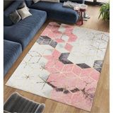 Renklibutik Kadife Dokulu Lastikli Süngerli Kaymaz Yıkanabilir Modern Desenlerde Halı Örtüsü- 6 M2