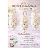 RenkliİzlerAtölyesi Gliserinli Beyaz Üzüm Salkım Sabunu (Üçlü) | Ferah Kokulu El ve Banyo Sabunu
