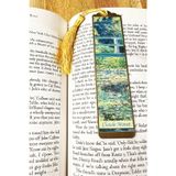 RenkliİzlerAtölyesi Sanatsal Tablo Temalı Metal Kitap Ayracı (Claude Monet-Nilüferler ve Japon köprüsü)