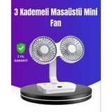 Renklime 720° Döner Çift Taraflı Masaüstü Vantilatör – USB Şarjlı Sessiz Fan
