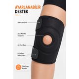 Renklime Açık Patella Destekli Dizlik Ayarlanabilir Cırtlı Spor Diz Bandajı Koruyucu Ortez