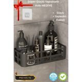 Renklime Banyo Düzenleyici Organizer Şampuanlık Havlupan Askısı Havluluk Siyah Banyo Duş Rafı Mutfak Rafı