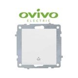 Renklime Beyaz Zil Butonu Light Çerçevesiz Grano - Priz ve Anahtar Için Uyumlu Çerçeve