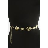 Renklime Çiçek Metal Zincir Kemer - Standart - Sarı