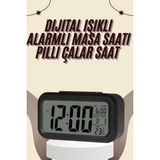 Renklime Dijital Masa Saati Termometreli Takvim Çalar Saat LED Ekran Pilli