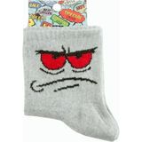 Renklime Emoji Kolej Çorap 8*28 - Standart - Gri
