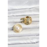 Renklime Gold Renk İncili Model Düğme veya Manşet Broşu