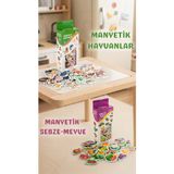 Renklime Manyetik Eğitici Set 30 Parça Hayvan 26 Parça Sebze Meyve Magnet Oyuncak