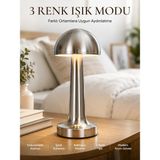 Renklime Modern Mantar Masa Lambası Dokunmatik 3 Işık Modlu Şarjlı Kablosuz LED Yeni Nesil
