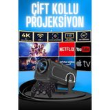 Renklime Projektör Siyah Android Taşınabilir Sinema Projeksiyon Wifi Destekli En Güncel Sürüm Akıllı