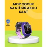 Renklime S10 Akıllı Çocuk Saati Mor Tasarım Adımsayar ve Alarm Fonksiyonlu