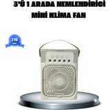 Renklime Taşınabilir Mini Klima Fan 3’ü 1 Arada Soğutucu, Nemlendirici ve Gece Lambası