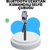 Renklime Taşınabilir Tripod ve Selfie Çubuğu Vlog ve Video Çekimi - Ahşap