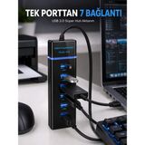 Renklime USB Hub 7 Port USB 3.0 Çoklayıcı Windows Uyumlu