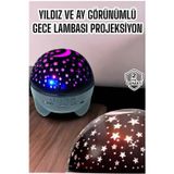 Renklime uygun Gece Lambası Projeksiyon Görünümlü Şarjlı Yıldızlı Yuvarlak popüler