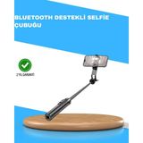 Renklime Uzaktan Kumandalı Bluetooth Selfie Çubuğu– 130 cm Ayarlanabilir - Ahşap