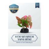 renkmar 8 cm Akvaryum Yapay Bitki - Canlı Görünümlü Dekoratif Süs Bitkisi FANUS bitkisi