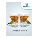 renkmar Avantaj paket trend 2 adet beyaz akrilik AKILLI YEMLİK muhabbet kanarya ispinoz vb kuşlar
