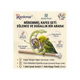 renkmar Kuş oyuncağı aynalı gondol ve kuş tüneği muhabbet kanarya ispinoz vb kuşlar
