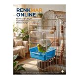 renkmar Mavi kuş banyoluğu kafes kuşları (muhabbet kuşu, kanarya, Saka,ispinoz vb.)13*13*15cm