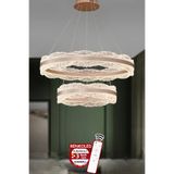 Renkoled Aydınlatma 3 Renk Kumandalı Led Avize Ledli Avize 2 katlı modern salon sarkıt avize çiçek