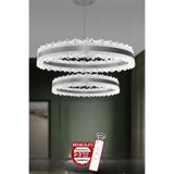 Renkoled Aydınlatma 3 Renk Kumandalı Led Avize Ledli Avize 2 katlı modern salon sarkıt avize