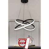 Renkoled Aydınlatma Kumandalı 3 Renk Işıklı Modern Sarkıt Led Avize Siyah Kasa Salon,oda ,mutfak ,hol Efsane
