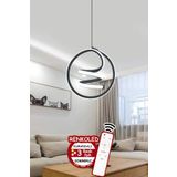 Renkoled Aydınlatma Kumandalı 3 Renk Modern Sarkıt Led Avize Siyah Kasa