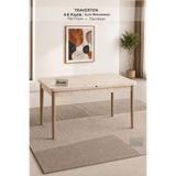Renlife 70x110 cm Açılır Mutfak Masası | 4-6 Kişilik Modern Yemek Masası TRAVERTEN