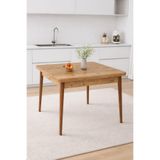 Renlife 70x70 Küçük Yemek Masası | Ahşap Ayaklı Kompakt Mutfak Masası | 2 Kişilik Minimal Masa (ARİS GRİ)