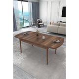 Renlife Masa Yemek Masası Mutfak Masası Açılır Masa 6 Kişilik Masa 80x130 (KEMAN CEVİZ)