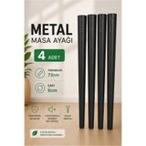 Renlife Metal Konik Masa Ayağı Statik Boyalı Ayak 73 cm Siyah