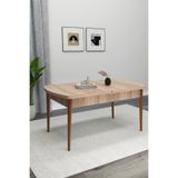 Renlife Mutlu Serisi Yemek Masası Açılabilir 6/8 Kişilik 80x130-80x170 Masa Ahşap Ayak(Erciyes Meşe)